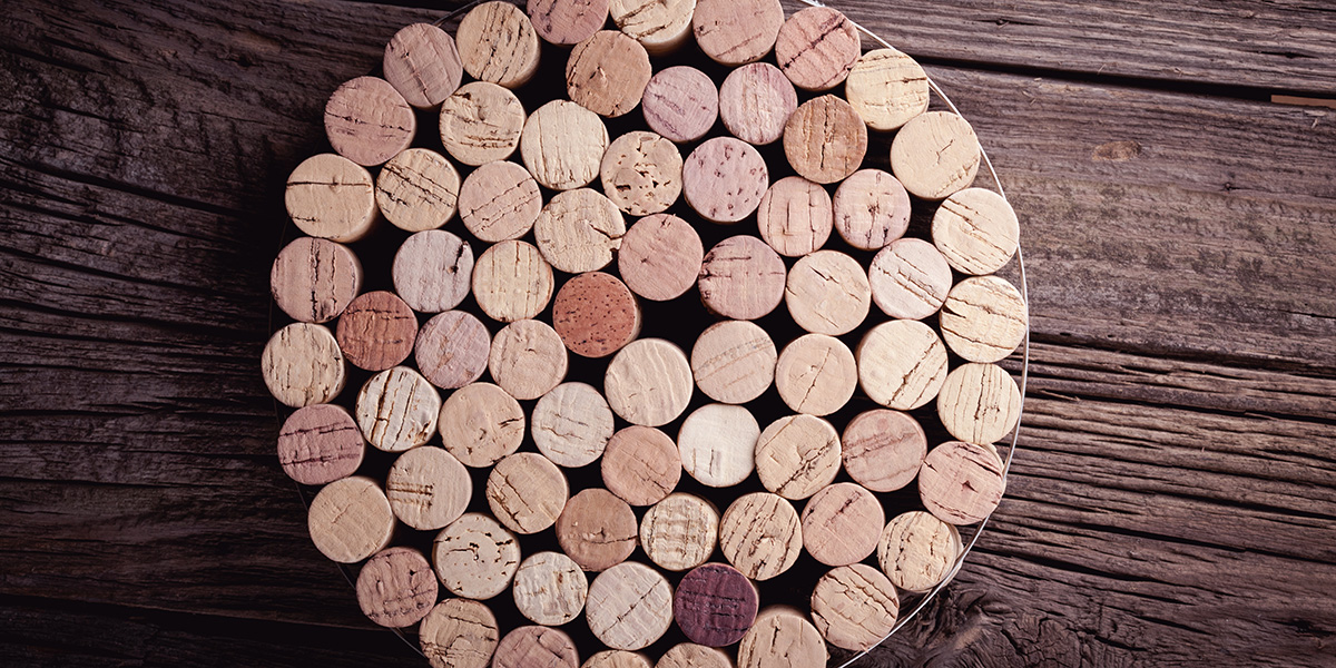 Wine corks in a circle